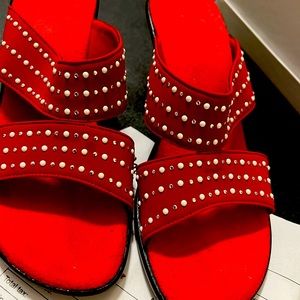 One pair size 5 Onex red Alisha  2” heels. Super soft shoe base.